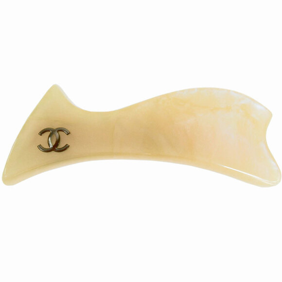 CHANEL Beige Logo Barette - Picture 1 of 5